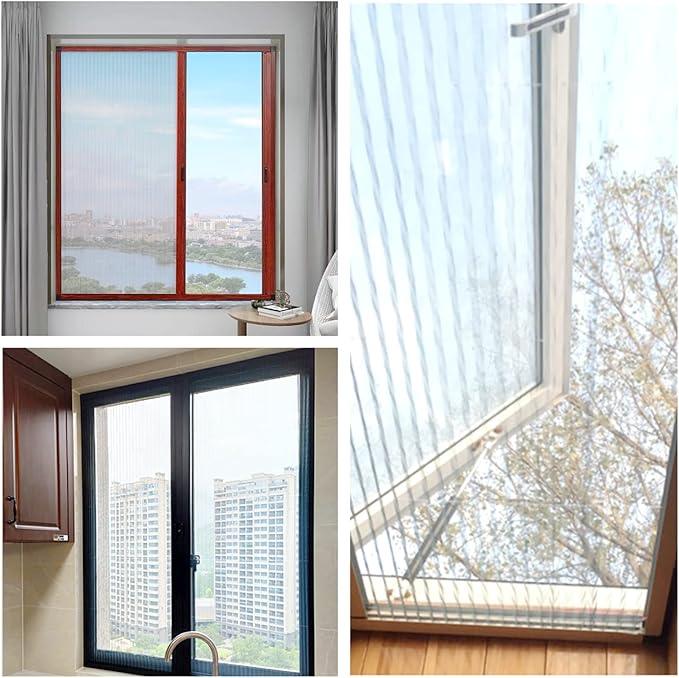 Window Screen, Skylight Frame Replacement Adjustable Assembled Mosquito Fiberglass Retractable Custom Windows Screen - CurtainsArt