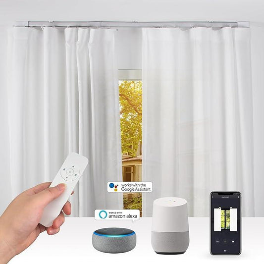 Smart Electric Curtain Ceiling Compatible with Alexa Google Siri Apple - CurtainsArt