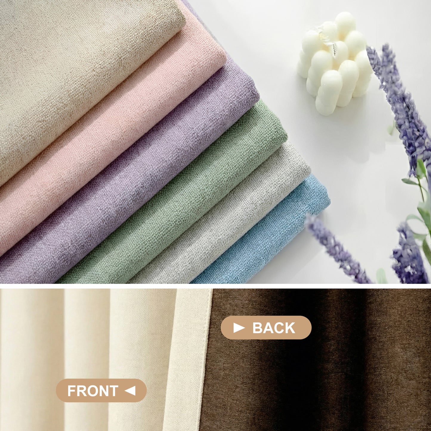 Custom Pleated Chenille Curtains with Rod Set