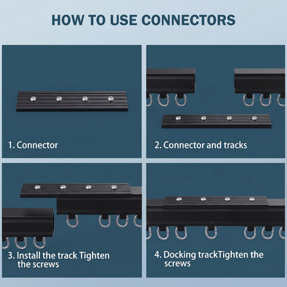 Straight Curtain Track Connectors(6 PCS)