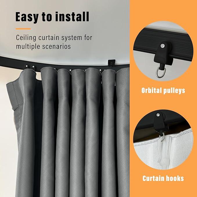 Room Blackout Divider Curtain with Flexible Ceiling Track Suit - CurtainsArt