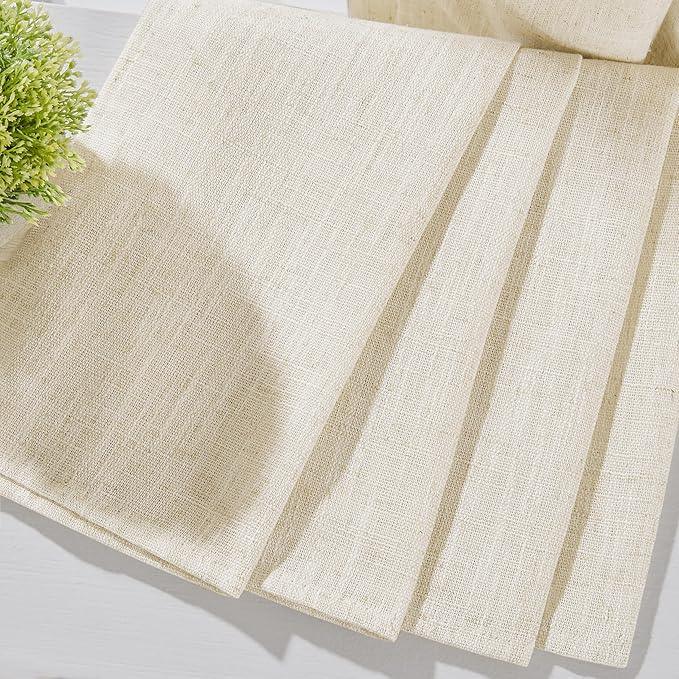 Natural Linen Textured Curtains 2 Panel Sets, Privacy Light Filtering Sheer Curtains for Living Room, Bedroom,Office - CurtainsArt