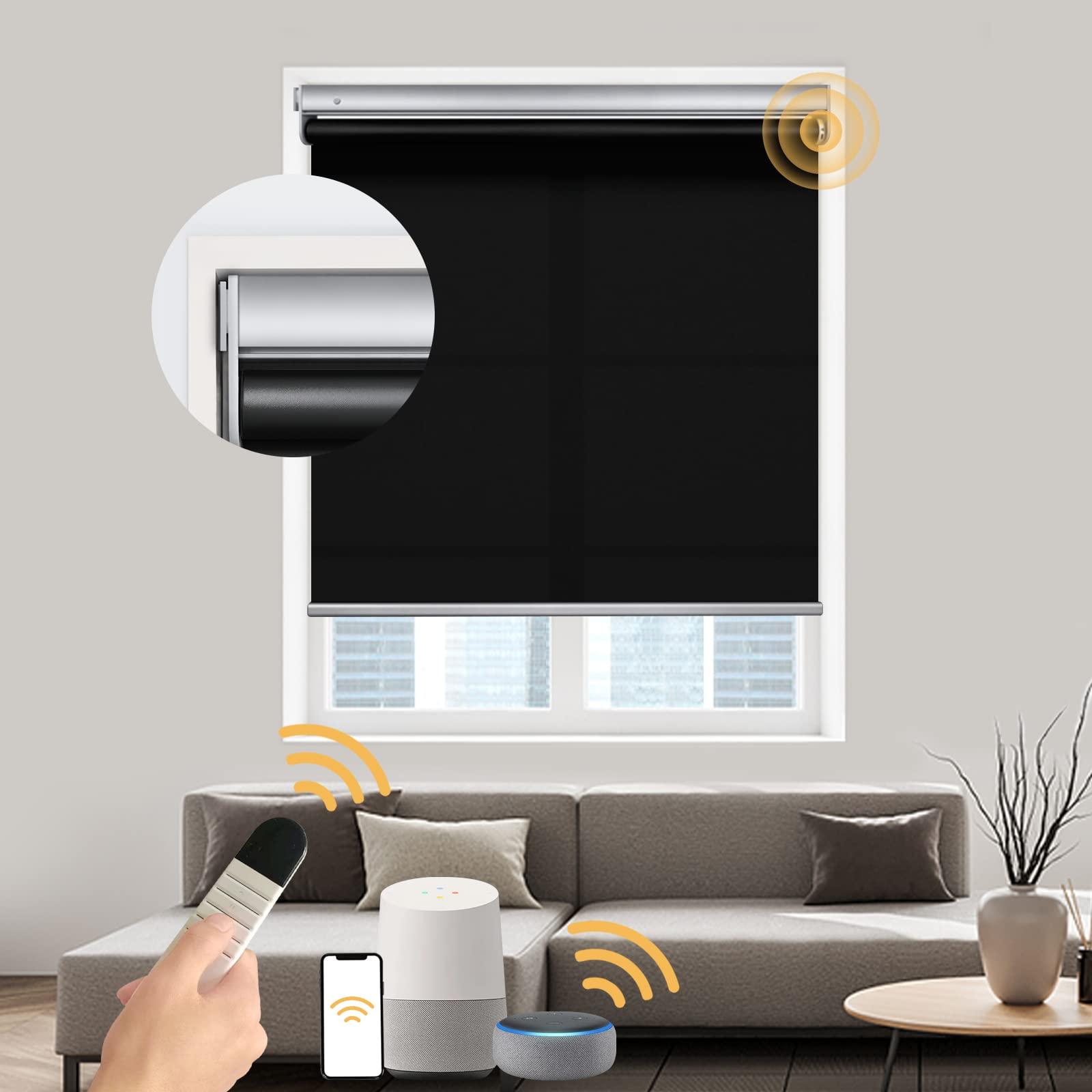 No-Drilling Motorized Roller Shades (Light filtering) - CurtainsArt