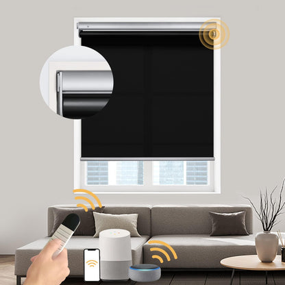 No-Drilling Motorized Roller Shades (Light filtering) - CurtainsArt