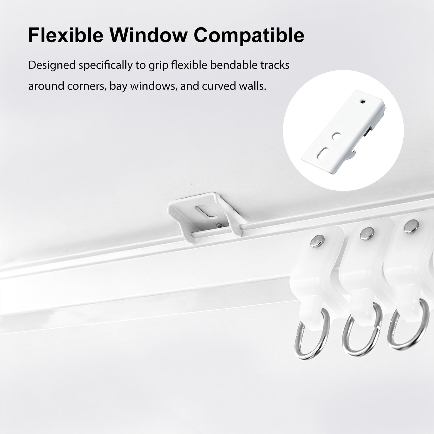 Flexible Curtain Track Ceiling Brackets (6PCS)