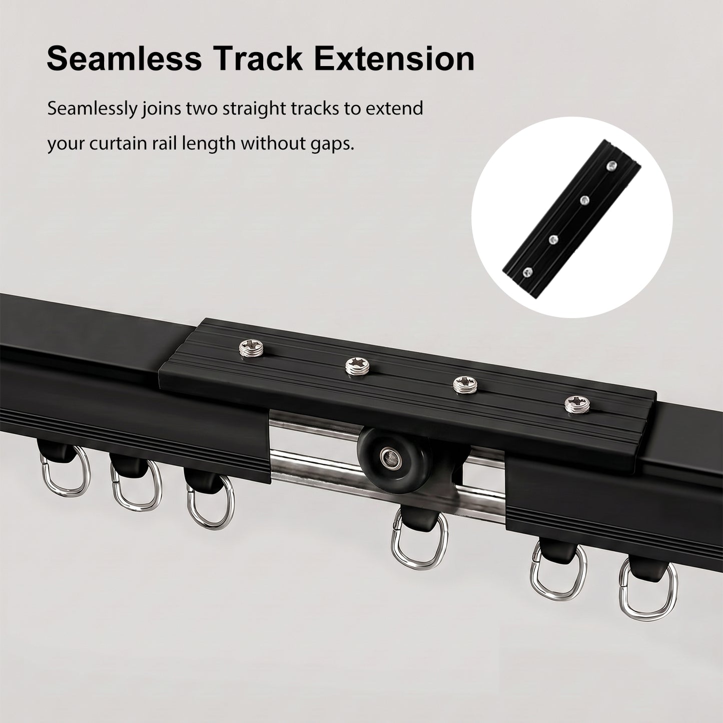 Straight Curtain Track Connectors(6 PCS)