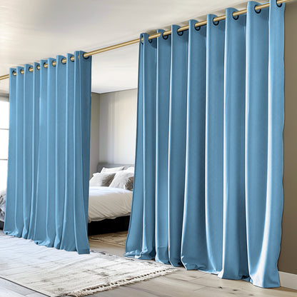 Customizable Classic Blackout Curtains with Texture | Blue