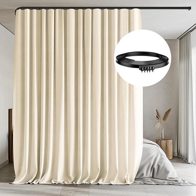 Room Blackout Divider Curtain with Flexible Ceiling Track Suit - CurtainsArt