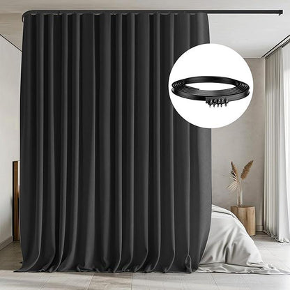 Room Blackout Divider Curtain with Flexible Ceiling Track Suit - CurtainsArt