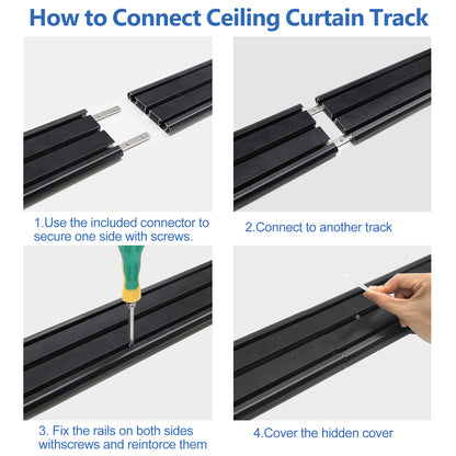 Silent Heavy-Duty Double Curtain Track (Ceiling Mount)