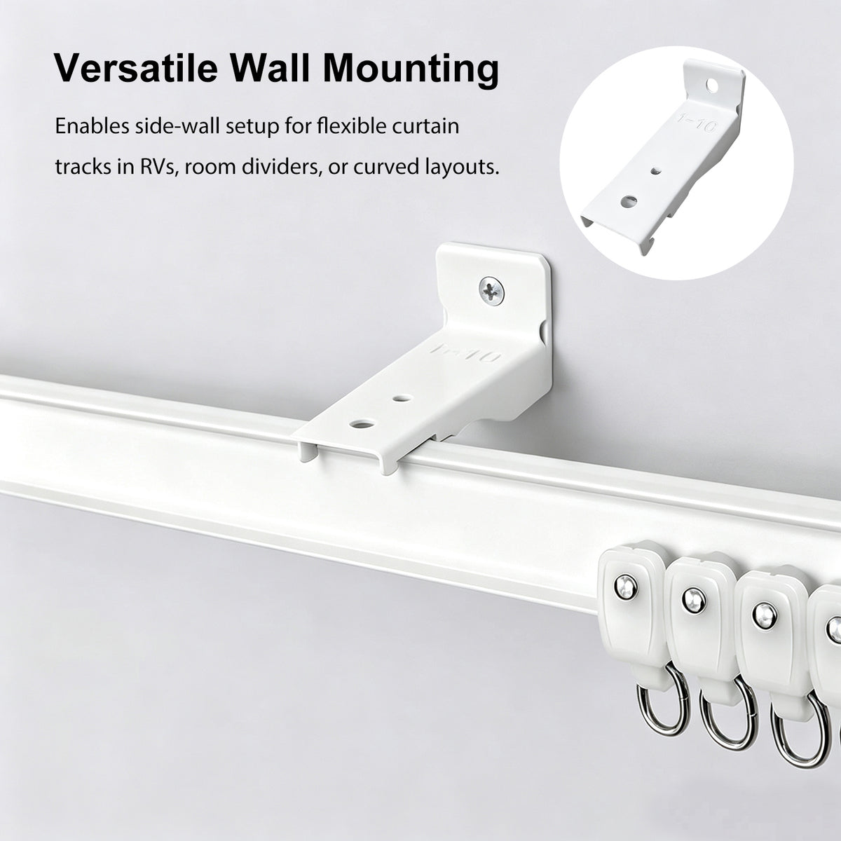 Straight Curtain Track Wall Brackets  (6 PCS)