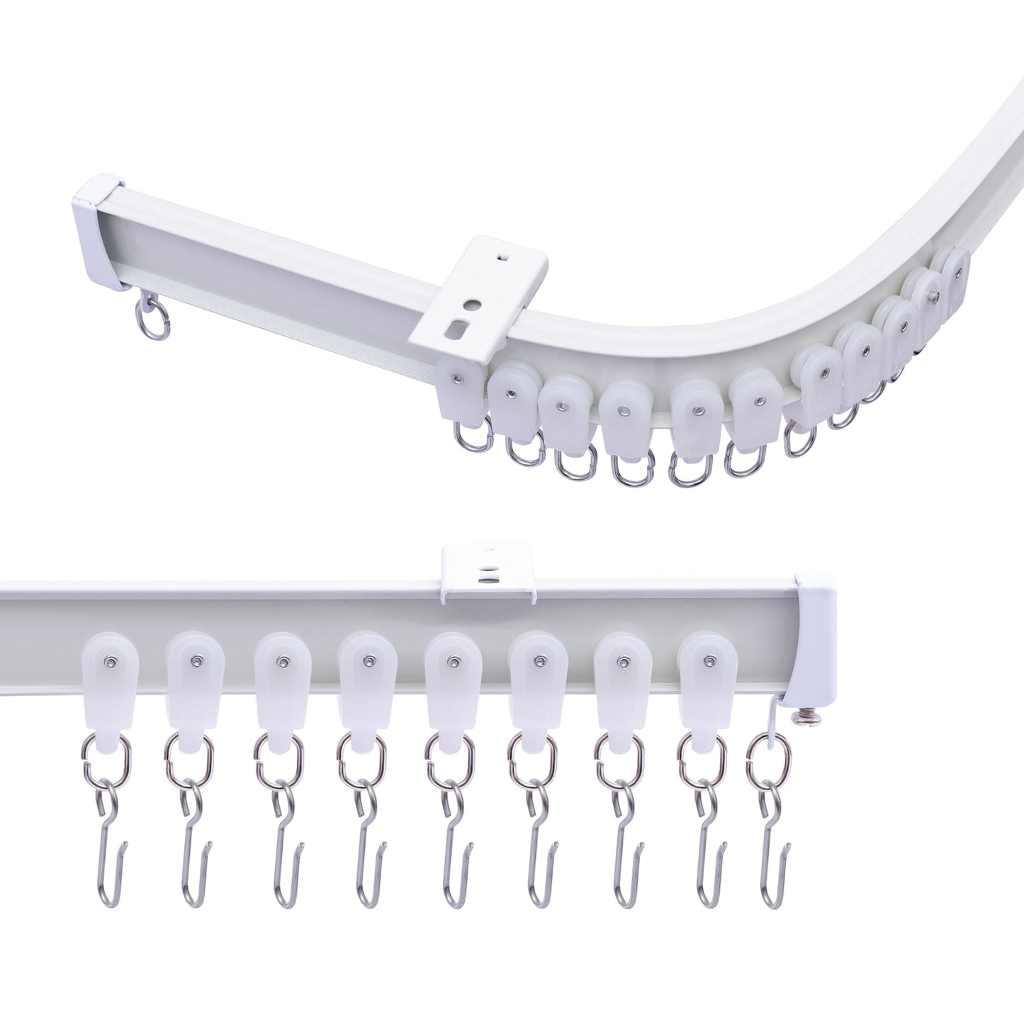 Ceiling Curtains Tracks Aluminum Flexible Bendable（white）