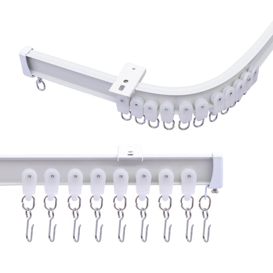 Ceiling Curtains Tracks Aluminum Flexible Bendable（white）