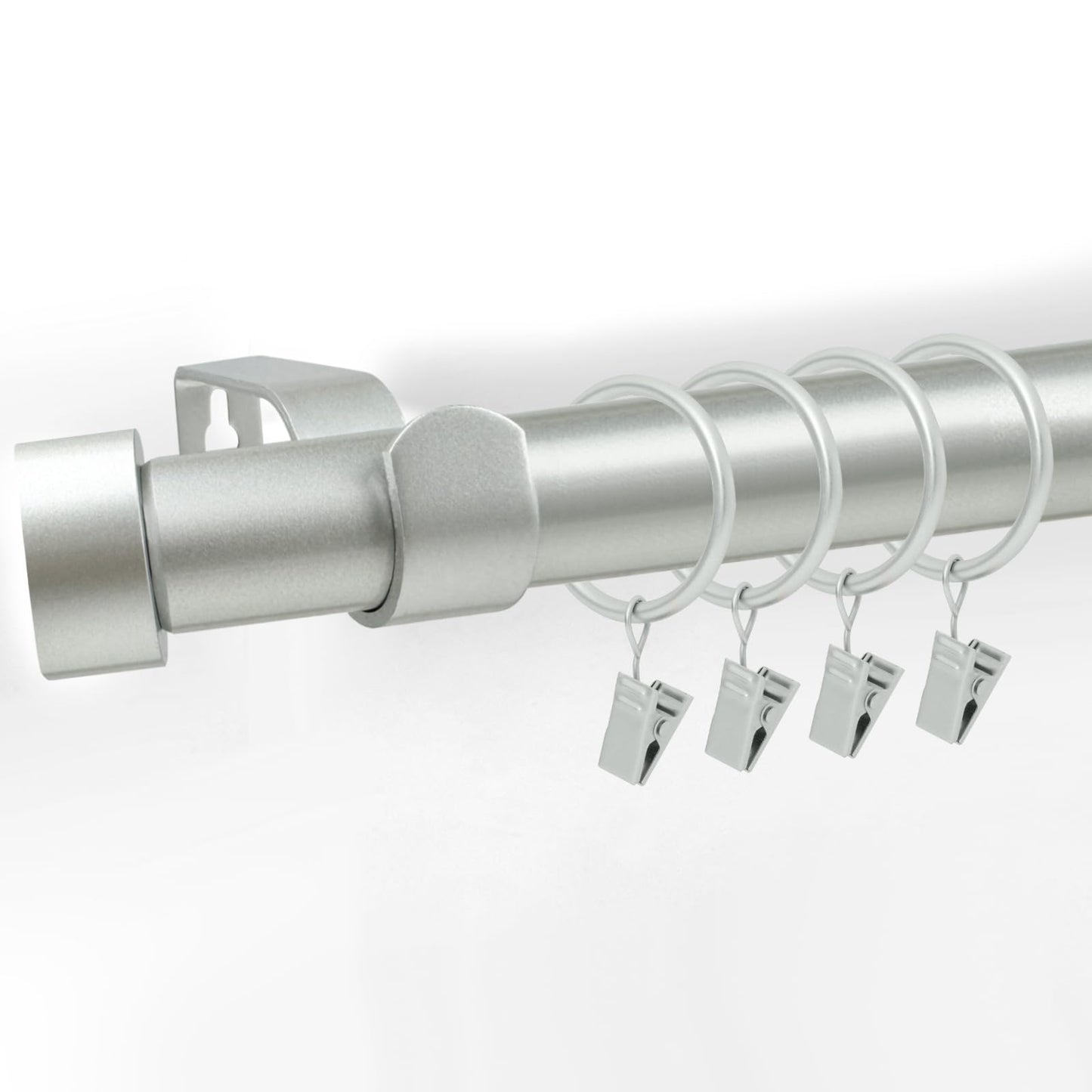 Curtains Rods for Windows 1 Inch Thick Heavy Duty Metal Curtain Rod with Curtain Rings with Clips Sets