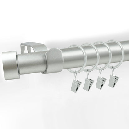 Curtains Rods for Windows 1 Inch Thick Heavy Duty Metal Curtain Rod with Curtain Rings with Clips Sets