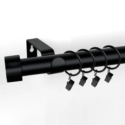 Curtains Rods for Windows 1 Inch Thick Heavy Duty Metal Curtain Rod with Curtain Rings with Clips Sets