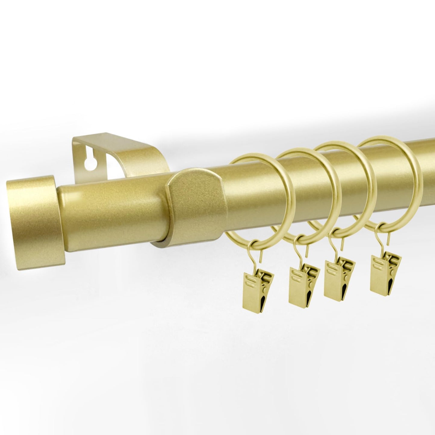 Curtains Rods for Windows 1 Inch Thick Heavy Duty Metal Curtain Rod with Curtain Rings with Clips Sets