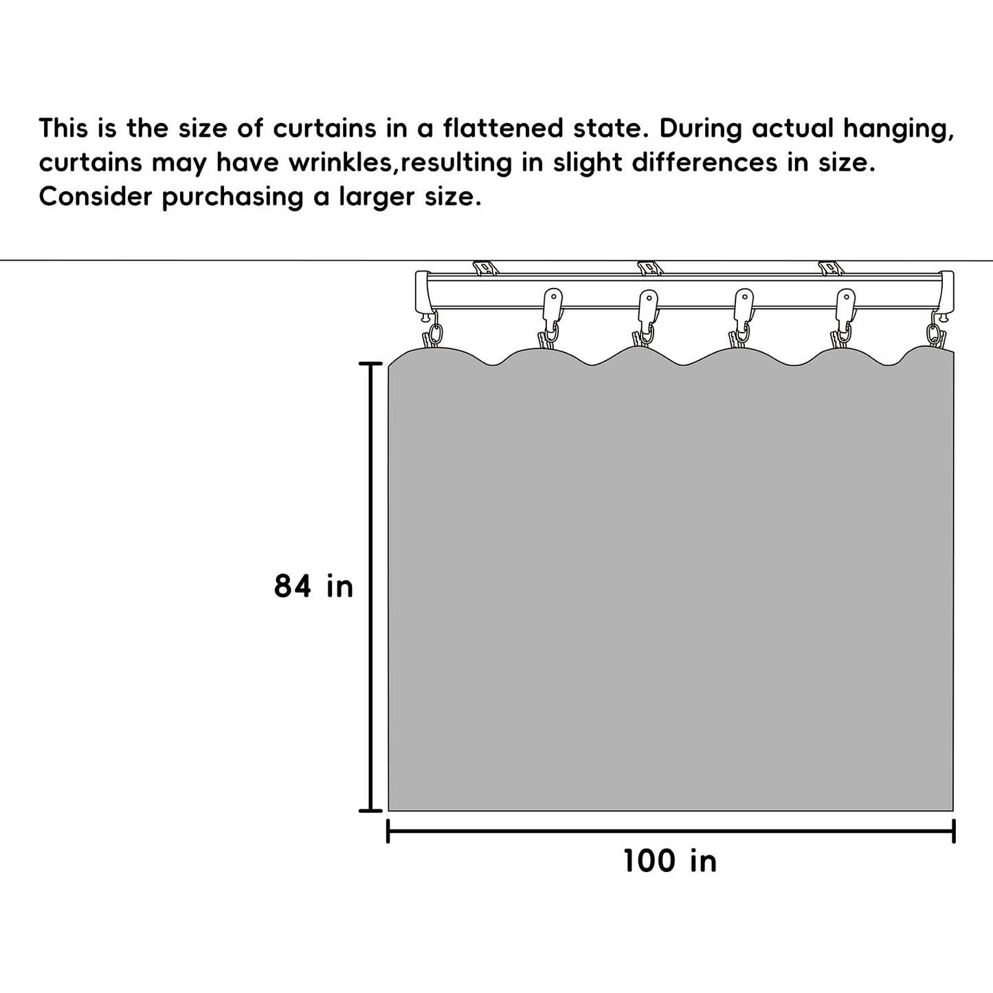 (Beige)High-Density Silk-Look Blackout Divider Curtain & Black Track Kit