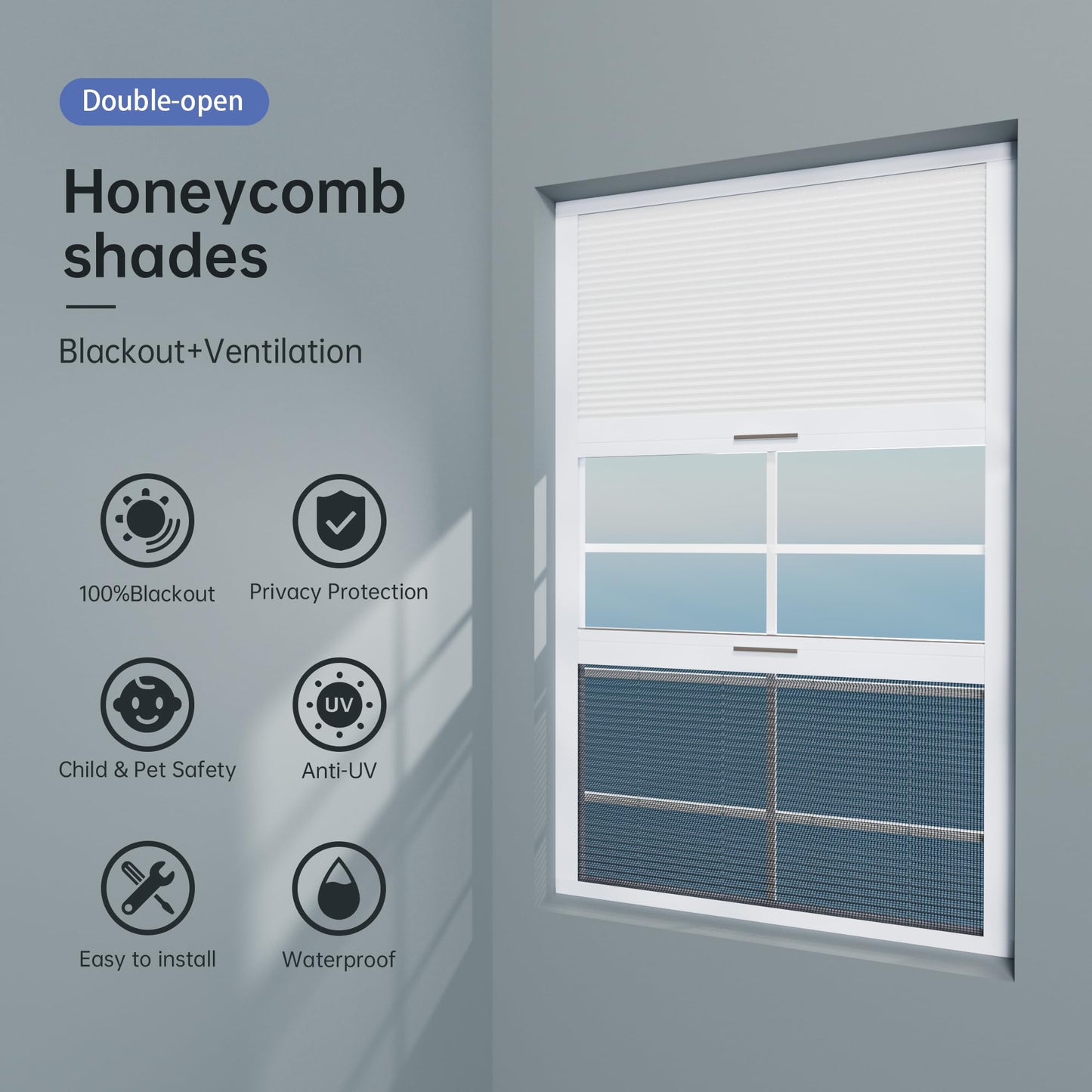 Stores cellulaires et moustiquaires deux en un 