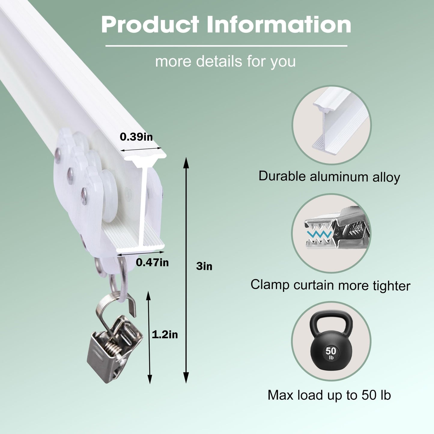 Flexible Aluminum Bendable Track (Clip Gliders)