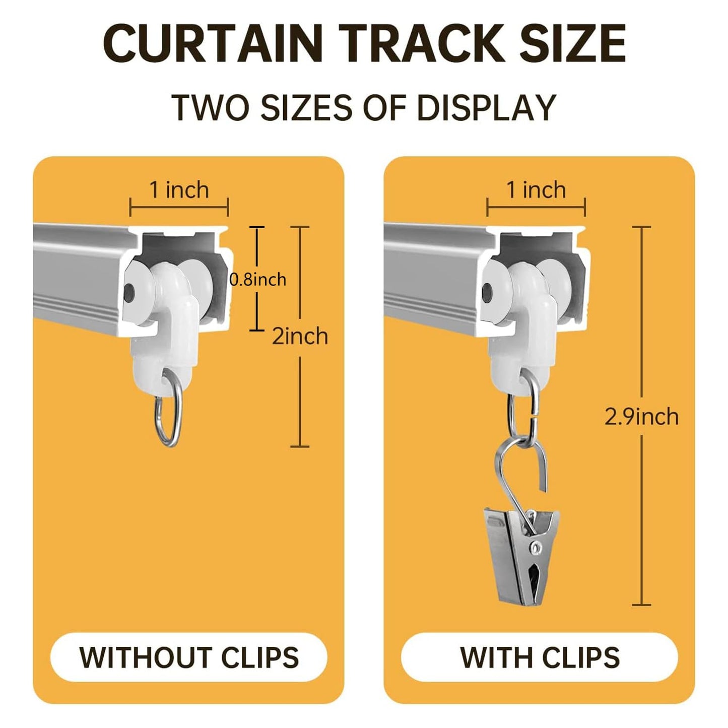 Aluminum Straight Curtain Track (Clip Gliders)
