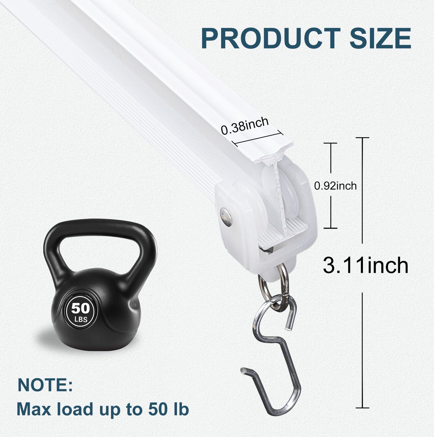 Ceiling Curtains Tracks Aluminum Flexible Bendable（white）