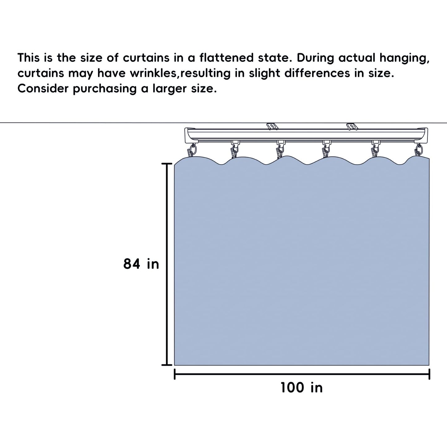 (Light-grey)High-Density Silk-Look Blackout Divider Curtain & White Track Kit