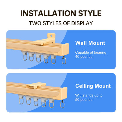 Ceiling or Wall Curtain Track（Golden）