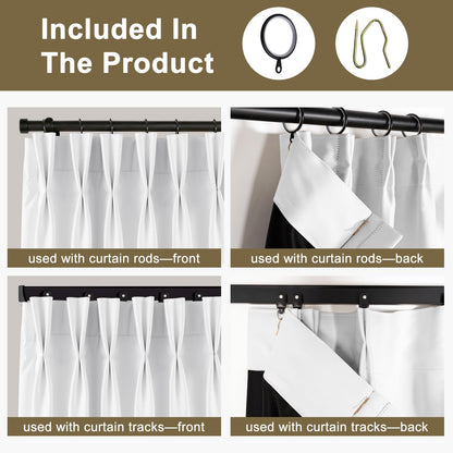 （Greyish White）Total Blockout Pinch Pleat Curtains