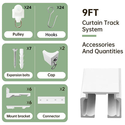 Ceiling or Wall Curtain Track（White）