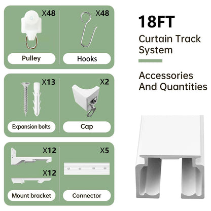 Aluminum Straight Curtain Track (Hook Gliders)