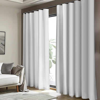 (White)High-Density Silk-Look Blackout Divider Curtain