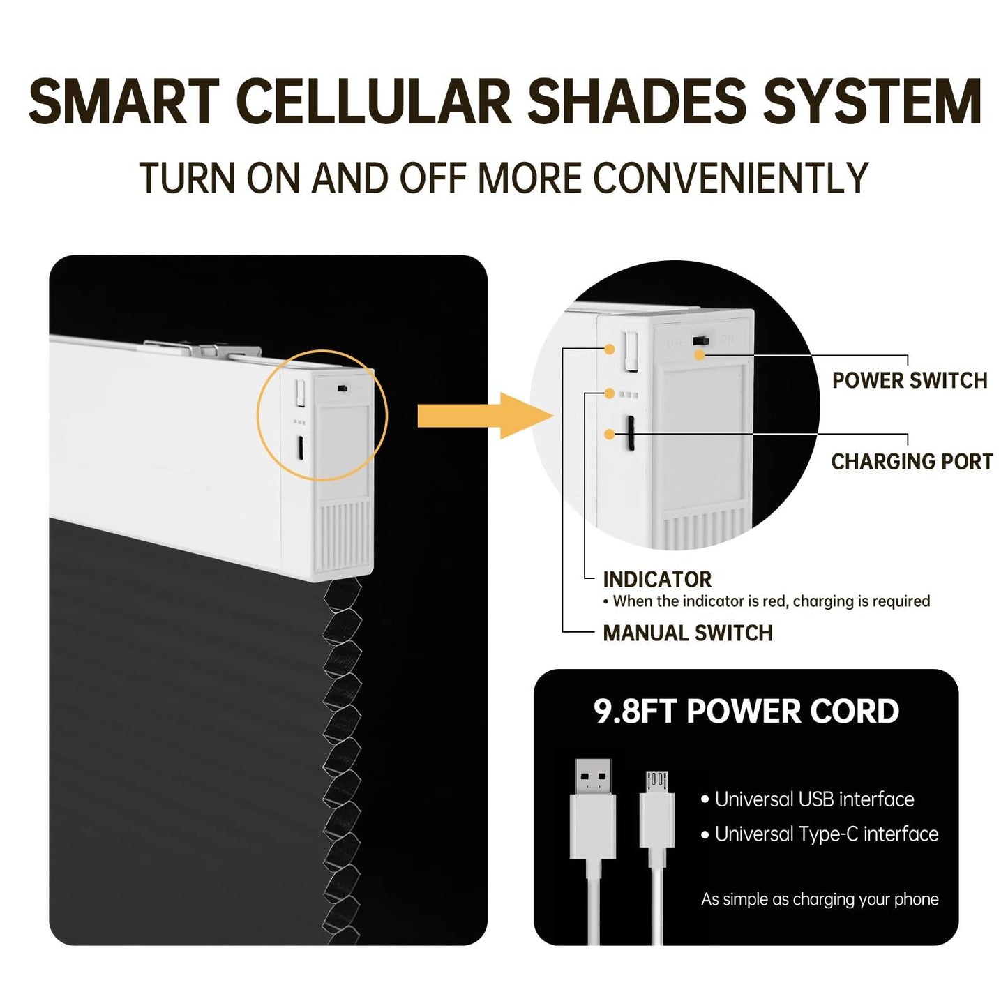 Motorized Cellular Shades（Light-filtering） - CurtainsArt