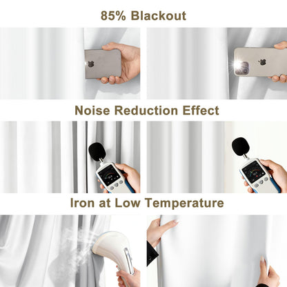 （Greyish White）Total Blockout Pinch Pleat Curtains