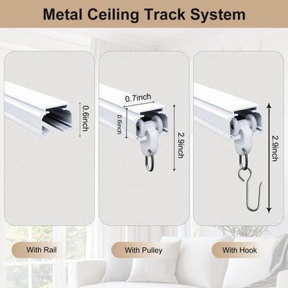 Direct Mount Heavy Duty Aluminum Curtain Track System（Hook Gliders）