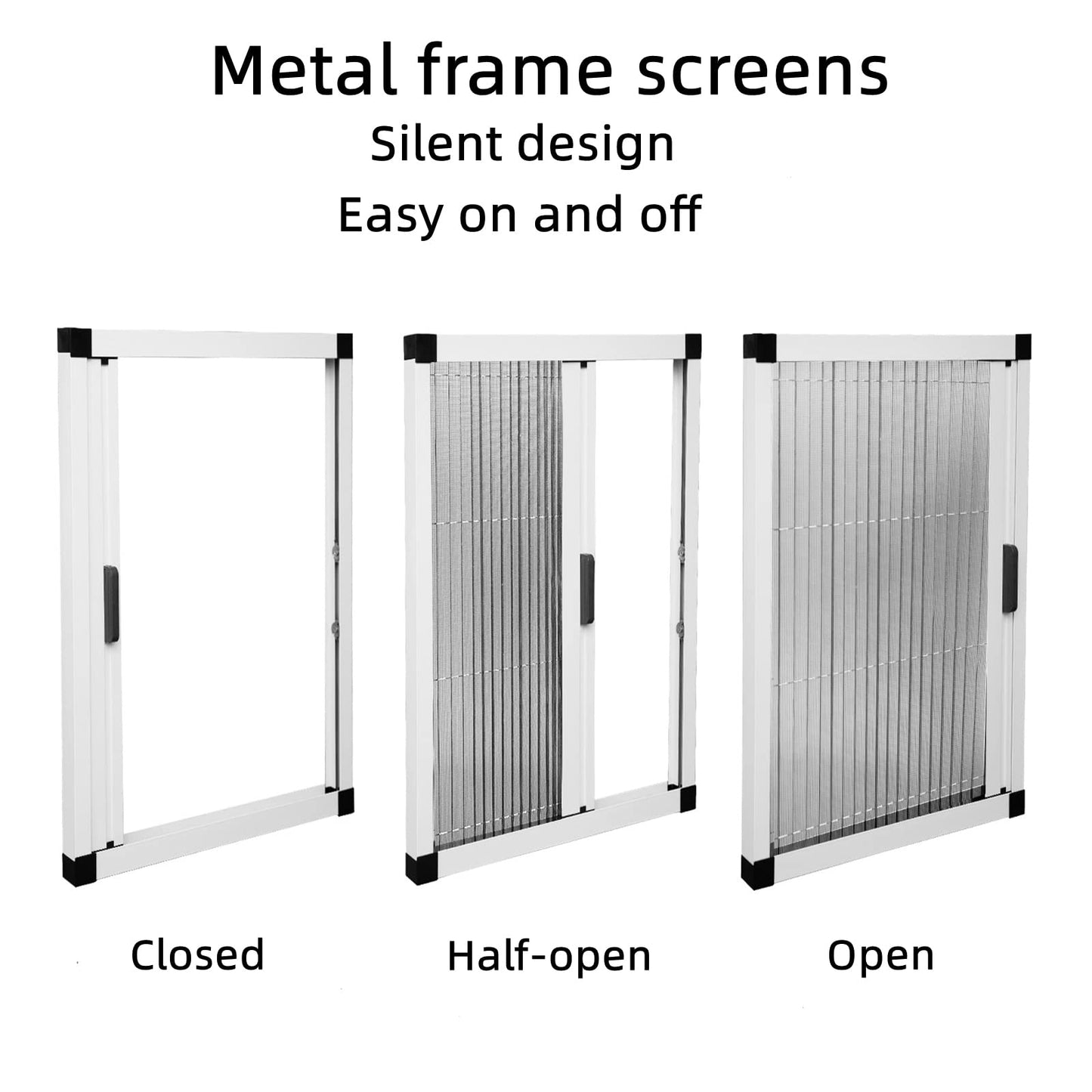 No-Drill Retractable Window Screen - Custom Folding Mesh & Aluminum Frame