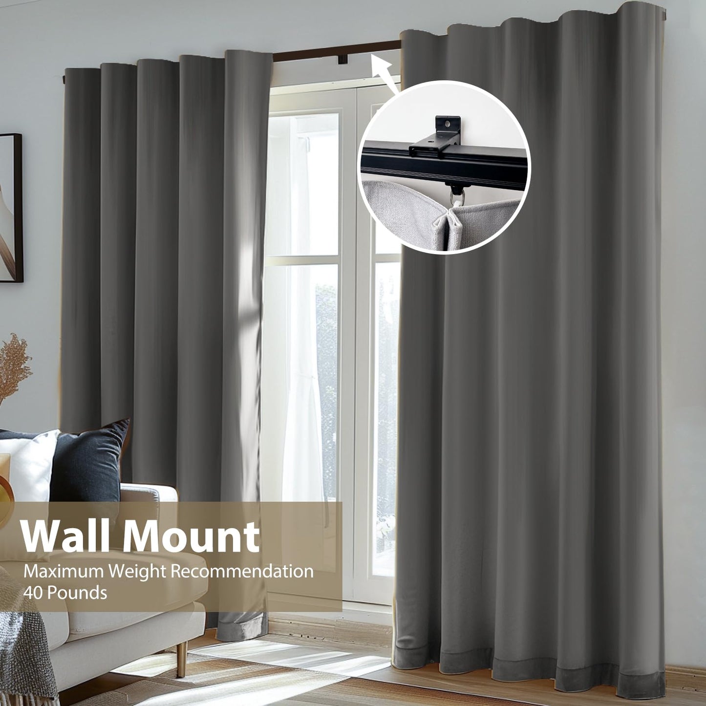 Aluminum Straight Curtain Track (Clip Gliders)