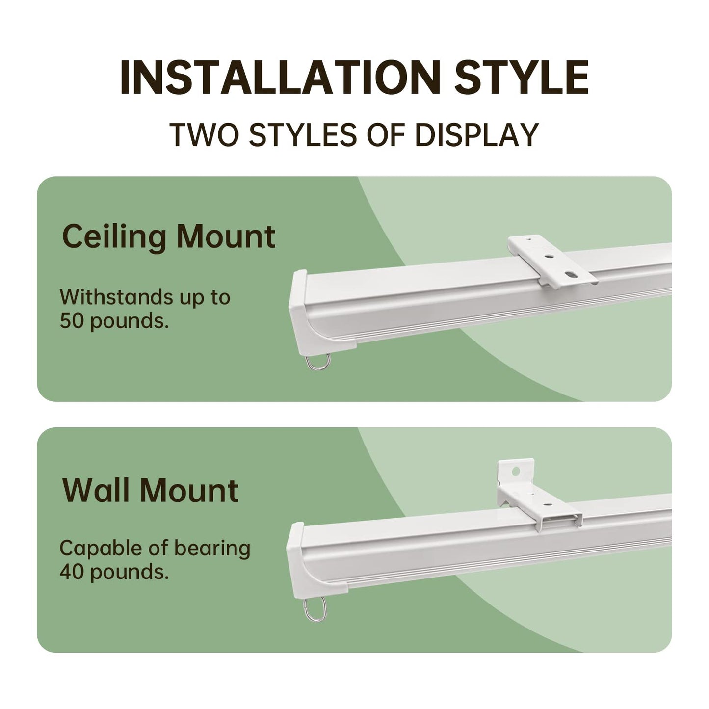Aluminum Straight Curtain Track (Hook Gliders)