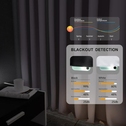 (Track-grey)High-Density Silk-Look Blackout Divider Curtain & Black Track Kit