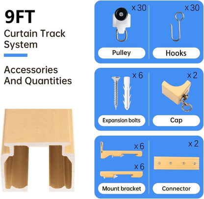 Ceiling or Wall Curtain Track（Golden）