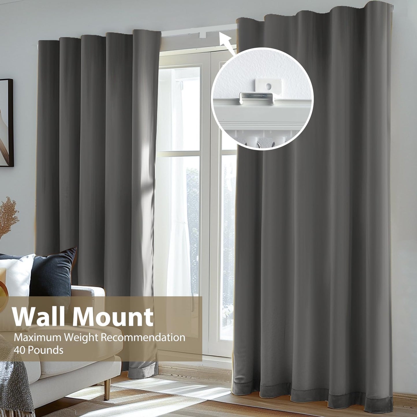 Aluminum Straight Curtain Track (Clip Gliders)
