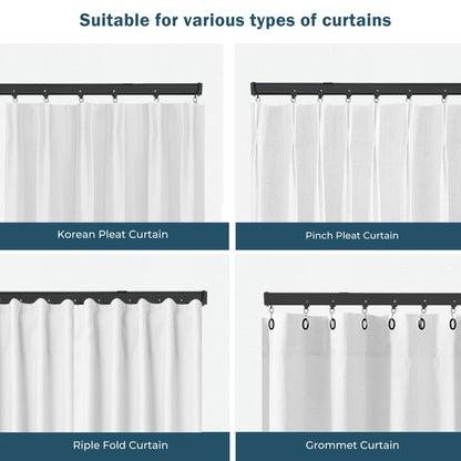 Ceiling Curtains Tracks Aluminum Flexible Bendable（black）