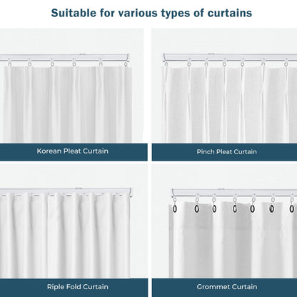 Ceiling Curtains Tracks Aluminum Flexible Bendable（white）