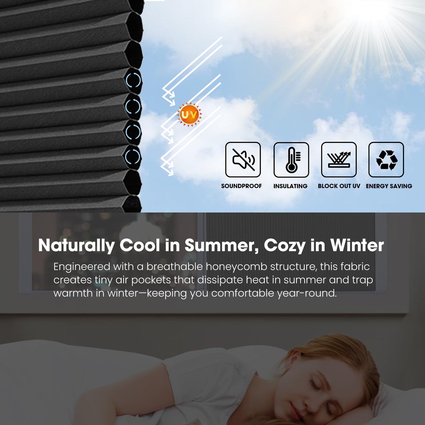 Custom Cellular Shade, Blackout Cordless Cellular Shades & Blinds Honeycomb Windows Shades