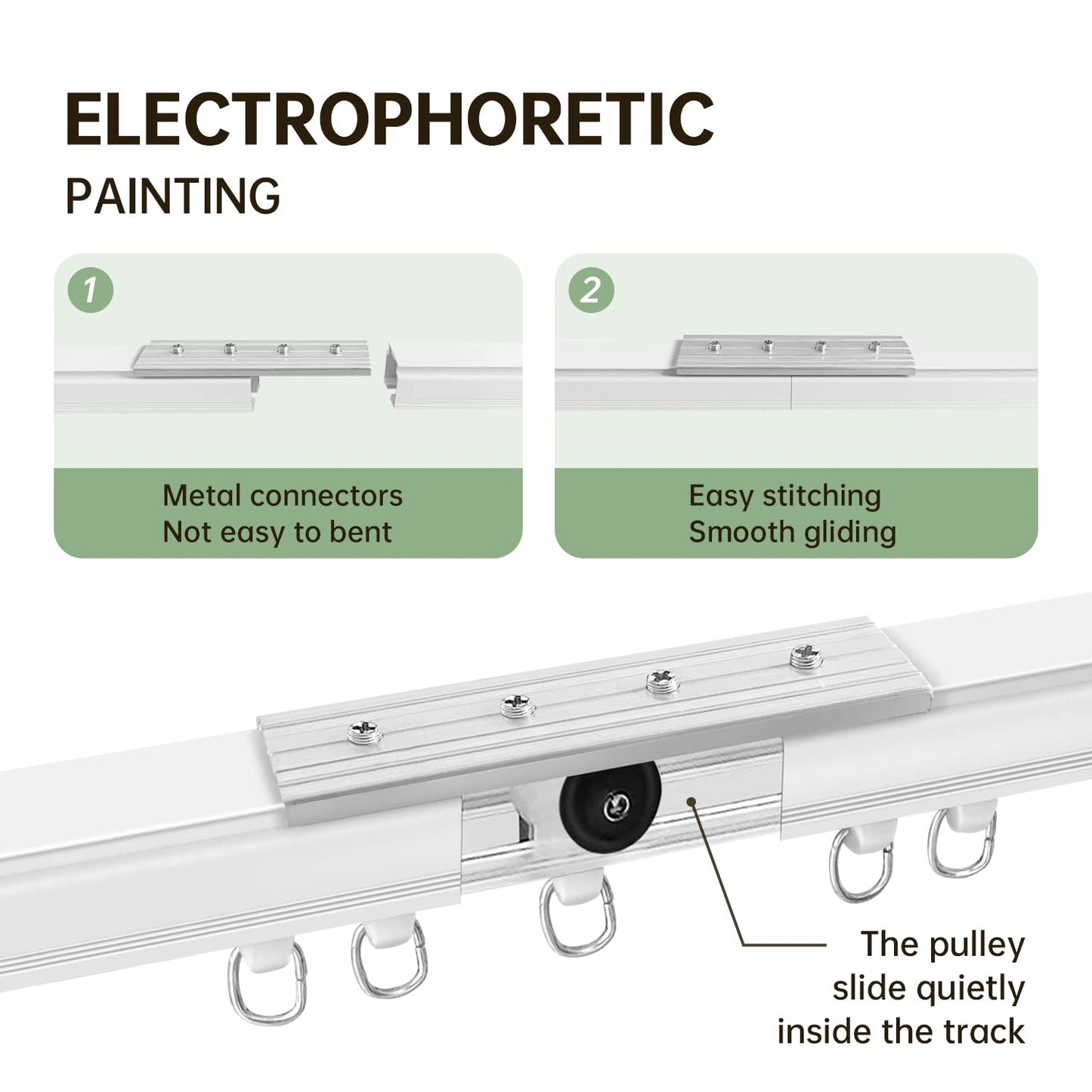 Ceiling or Wall Curtain Track（White）