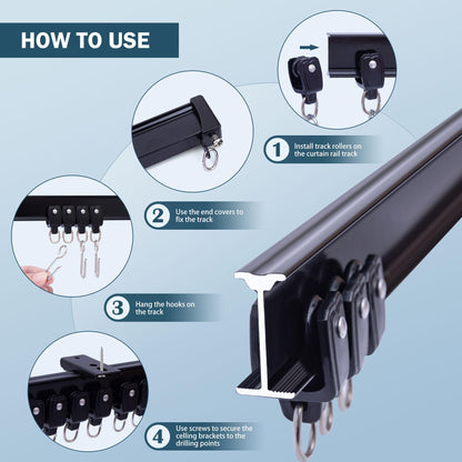 Flexible Aluminum Bendable Track (Hook Gliders)