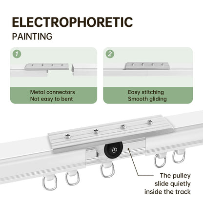 Aluminum Straight Curtain Track (Hook Gliders)