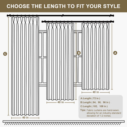 （Greyish White）Total Blockout Pinch Pleat Curtains