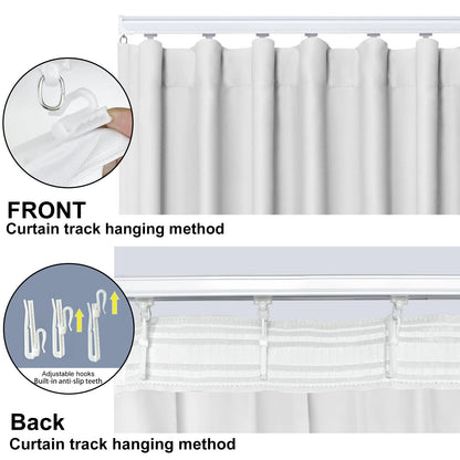 (White)High-Density Silk-Look Blackout Divider Curtain