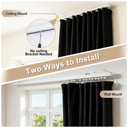 Direct Mount Heavy Duty Aluminum Curtain Track System（Hook Gliders）
